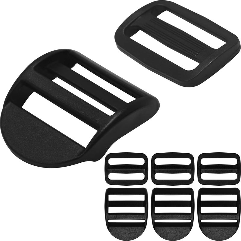 LASIGHT 4 Pack Slider Ladder Lock Buckle and Tri-glide Slide for 3/4", 1", 1-1/4", 1-1/2", 2" Webbing Strap - Image 1